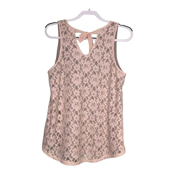 Thyme and Honey Blush Elegant Lace Sleeveless Womans Large Top - Picture 5 of 7